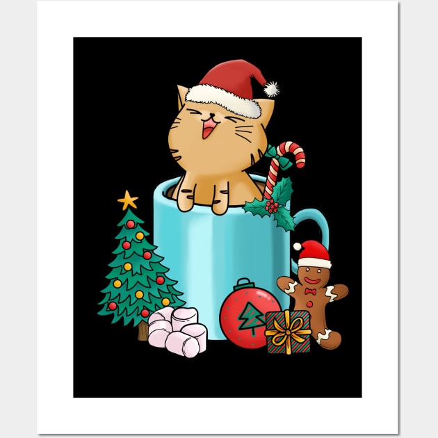 Cute and Lovely Animals with Christmas Vibes Wall Art by Gomqes